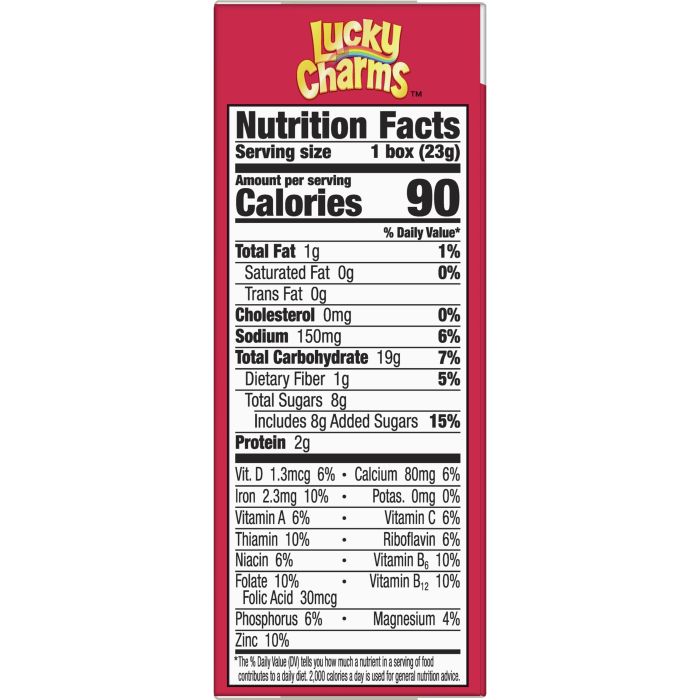 Nutrition facts lucky charms